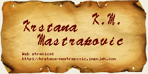 Krstana Maštrapović vizit kartica